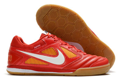 Supreme x Nike SB Gato IC Low-Tops Soccer Shoes - Red/White/Yellow