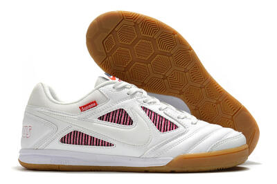 Supreme x Nike SB Gato IC Low-Tops Soccer Shoes - White/Red/Brown