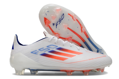Adidas F50 Elite FG Low-Tops Soccer Cleats - White/Red/Blue