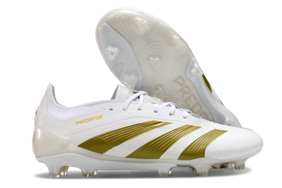 Adidas Predator Elite 24 FG Low-Tops Soccer Cleats - Beige/White/Gold