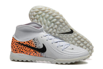 Nike Phantom Luna Elite TF High-Tops Soccer Shoes - Grey/Black/Leopard