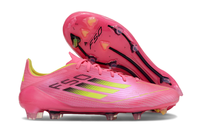 Adidas F50 Adizero FG Low-Tops Soccer Cleats - Pink/Yellow/Black