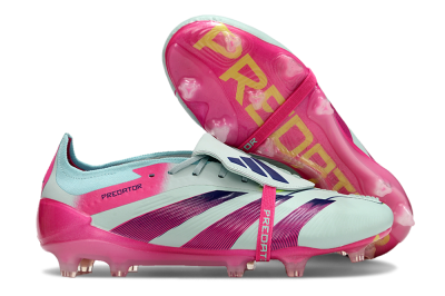 Adidas Predator Elite Foldover Tongue FG Low-Tops Soccer Cleats - Blue/Purple/Pink