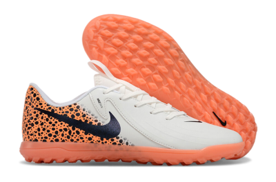 Nike Jr. Phantom GX 2 Academy TF Low-Tops Soccer Shoes - White/Black/Leopard