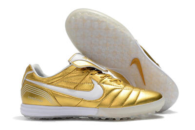 Nike Tiempo Legend 7 Elite R10 TF Low-Tops Soccer Shoes - Gold/White