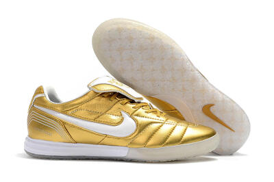 Nike Tiempo Legend 7 Elite R10 IC Low-Tops Soccer Shoes - Gold/White
