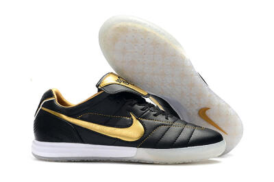 Nike Tiempo Legend 7 Elite R10 IC Low-Tops Soccer Shoes - Black/Gold/White