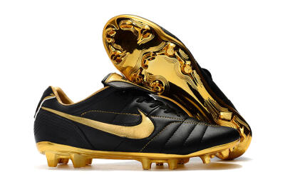 Nike Tiempo Legend 7 Elite R10 FG Low-Tops Soccer Cleats - Black/Gold