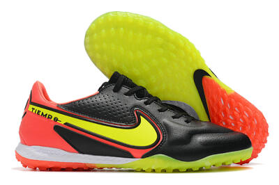 Nike React Tiempo Legend 9 Pro TF Low-Tops Soccer Shoes - Black/Yellow/Red