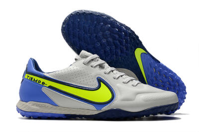 Nike React Tiempo Legend 9 Pro TF Low-Tops Soccer Shoes - Grey/Yellow/Blue