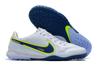 Nike React Tiempo Legend 9 Pro TF Low-Tops Soccer Shoes - Jade/Yellow/Blue