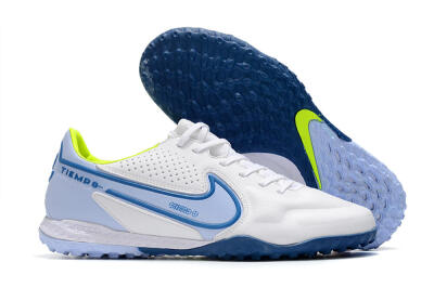 Nike React Tiempo Legend 9 Pro TF Low-Tops Soccer Shoes - White/Blue/Yellow