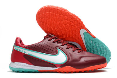 Nike React Tiempo Legend 9 Pro TF Low-Tops Soccer Shoes - Red/White/Jade