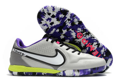 Nike React Tiempo Legend 9 Pro IC Low-Tops Soccer Shoes - Grey/White/Black/Yellow