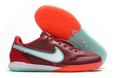 Nike React Tiempo Legend 9 Pro IC Low-Tops Soccer Shoes - Red/Jade/White