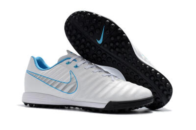 Nike Tiempox Ligera IV TF Low-Tops Soccer Shoes - White/Silver/Blue