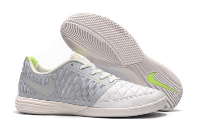 Nike Lunar Gato 2 IC Low-Tops Soccer Shoes - White/Grey/Silver