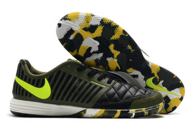 Nike Lunar Gato 2 IC Low-Tops Soccer Shoes - Black/Green/Yellow
