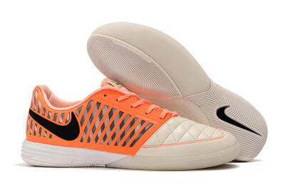 Nike Lunar Gato 2 IC Low-Tops Soccer Shoes - White/Orange/Black