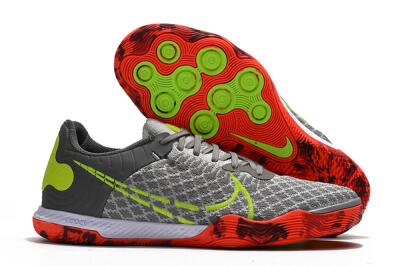 Nike React Gato IC Low-Tops Soccer Shoes - Grey/Red/Yellow