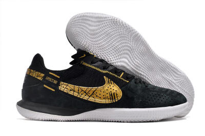 Nike Street Gato IC Low-Tops Soccer Shoes - Black/Gold/White