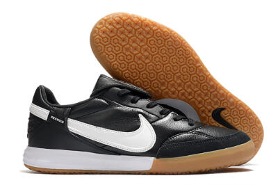 Nike The Premier 3 IC Low-Tops Soccer Shoes - Black/White/Brown