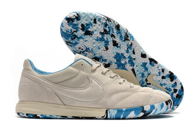 Nike Premier 2 Sala IC Low-Tops Soccer Shoes - Beige/White/Blue