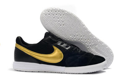 Nike Premier 2 Sala IC Low-Tops Soccer Shoes - Black/Gold/White