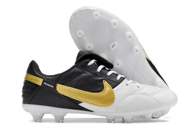 Nike The Premier 3 FG Low-Tops Soccer Cleats - White/Gold/Black