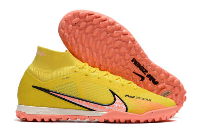 Nike Air Zoom Mercurial Superfly 9 Elite TF High-Tops Soccer Shoes - Yellow/Pink/Black
