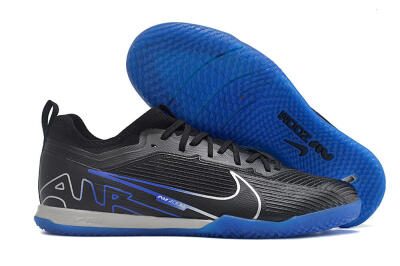Nike Air Zoom Mercurial Vapor 15 Pro IC Low-Tops Soccer Shoes - Black/Silver/Blue