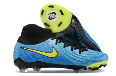 Nike Phantom Luna Elite FG High-Tops Soccer Cleats - Blue/Yellow/Black