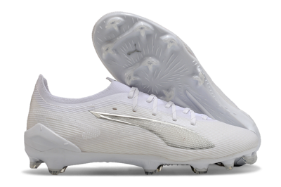 Puma Ultra 5 Ultimate FG Low-Tops Soccer Cleats - White/Silver