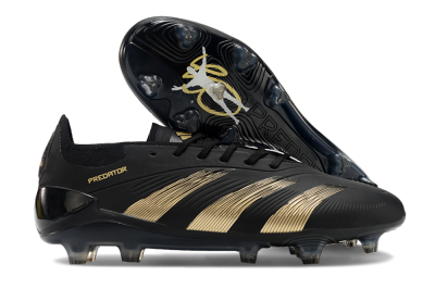 Adidas Predator Elite 24 FG Low-Tops Soccer Cleats - Black/Gold/Blue