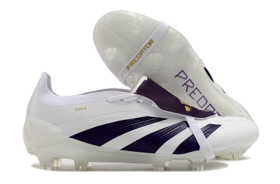 Adidas Predator Elite Foldover Tongue FG Low-Tops Soccer Cleats - White/Black/Gold