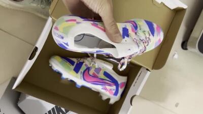 Nike Air Zoom Mercurial Vapor 15 Elite FG Low-Tops Soccer Cleats - Beige/Blue/Yellow/Pink