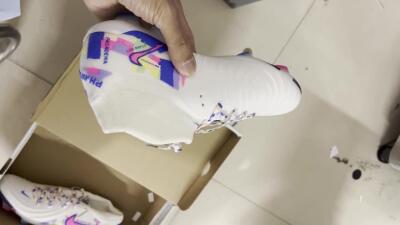 Nike Phantom Luna Elite NU FG High-Tops Soccer Cleats - Beige/Blue/Yellow/Pink