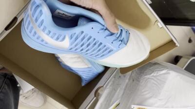 Nike Lunar Gato 2 IC Low-Tops Soccer Shoes - White/Blue/Silver