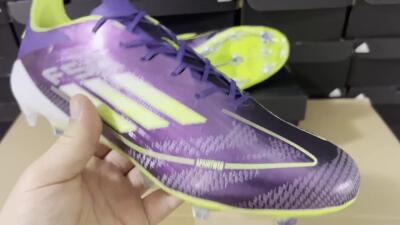 Adidas F50 Adizero FG Low-Tops Soccer Cleats - Purple/Yellow/White