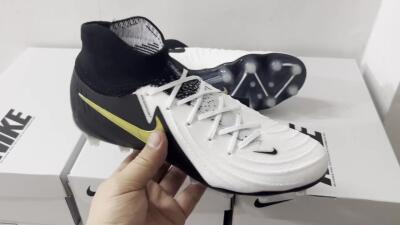 Nike Phantom Luna Elite AG High-Tops Soccer Cleats - White/Black/Gold
