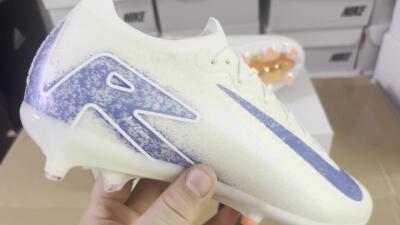 Nike Air Zoom Mercurial Vapor 16 Elite AG Low-Tops Soccer Cleats - Beige/Blue