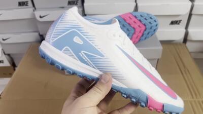 Nike Air Zoom Mercurial Vapor 16 Elite TF Low-Tops Soccer Shoes - White/Pink/Blue