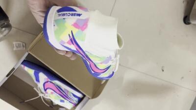 Nike Air Zoom Mercurial Superfly 9 Elite IC High-Tops Soccer Shoes - White/Blue/Pink/Yellow