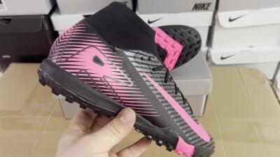 Nike Air Zoom Mercurial Superfly 10 Elite TF High-Tops Soccer Shoes - Black/Pink