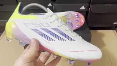 Adidas F50 Elite FG Low-Tops Soccer Cleats - Blue/Pink/Yellow