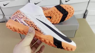 Nike Air Zoom Mercurial Superfly 10 Elite TF High-Tops Soccer Shoes - Grey/Orange/Black