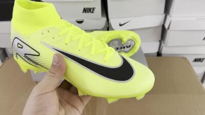Nike Air Zoom Mercurial Superfly 16 Elite FG High-Tops Soccer Cleats - Yellow/Sliver/Black