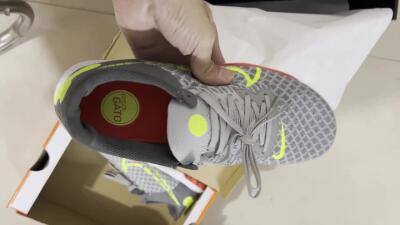 Nike React Gato IC Low-Tops Soccer Shoes - Grey/Red/Yellow