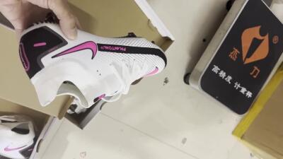 Nike Phantom GT DF Elite FG High-Tops Soccer Cleats - White/Black/Pink