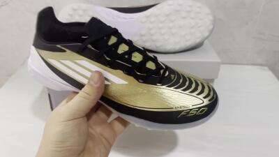 Adidas F50 Elite TF Low-Tops Soccer Shoes - Gold/White/Black